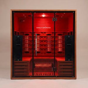 4-Person Red Light + Full Spectrum Cedar Sauna