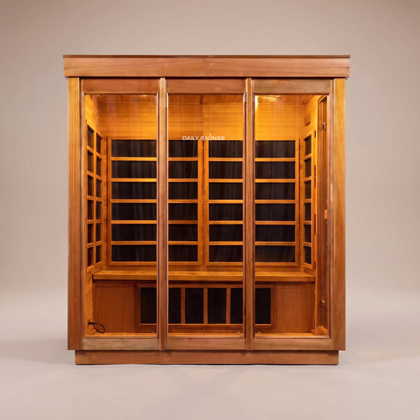4-Person Outdoor Infrared Cedar Sauna, front view