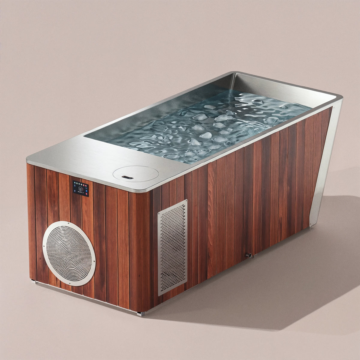 2-Person Cedar Ice Bath with Chiller, front view