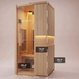 1-Person Infrared Hemlock Sauna with dimensions