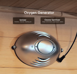 Oxygen generator with ionizer in the 1-Person Full Spectrum Hemlock Sauna