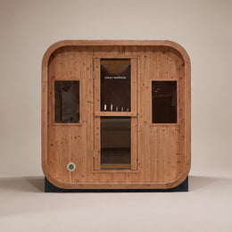 4-Person Outdoor Traditional Cedar Sauna, front view