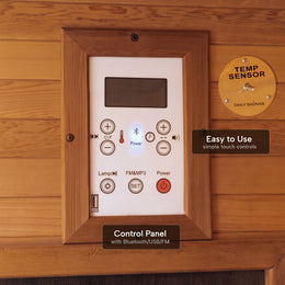 Control panel of the 4-Person Outdoor Infrared Cedar Sauna