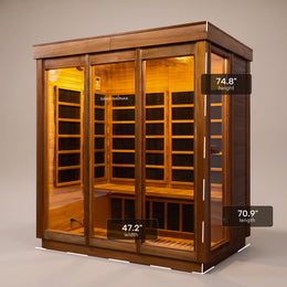 4-Person Outdoor Infrared Cedar Sauna with dimensions