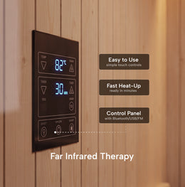 Digital control panel of the 2-Person Infrared Hemlock Sauna