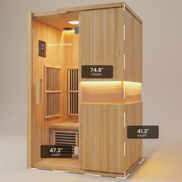 2-Person Infrared Hemlock Sauna with dimensions