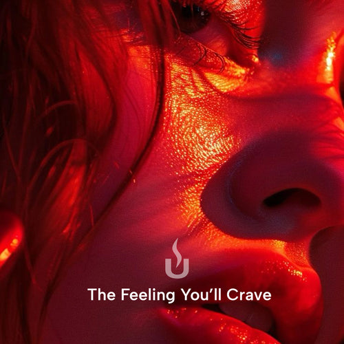 Face in red light inside the 2-Person Red Light + Full Spectrum Hemlock Sauna