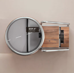 Top view of the 1-Person Cedar Ice Bath with Chiller with dimensions