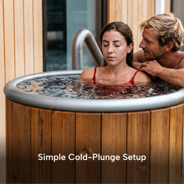 Couple in the 1-Person Cedar Ice Bath with Chiller