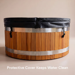 1-Person Cedar Ice Bath with protective cover