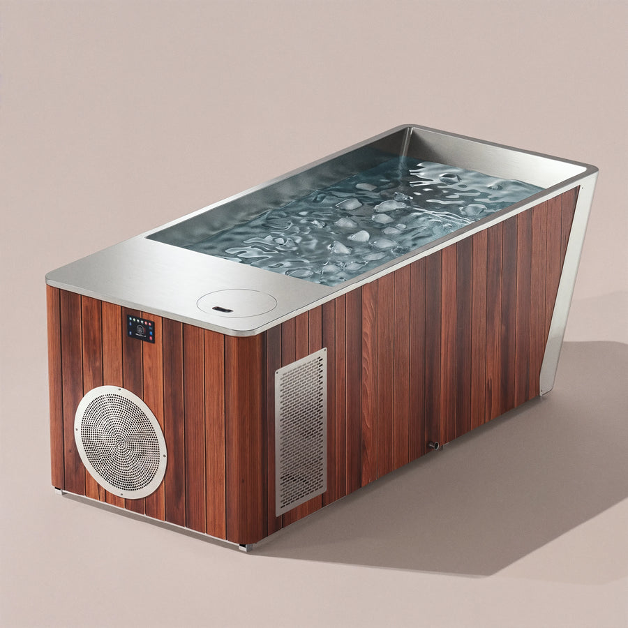 2-Person Cedar Ice Bath with Chiller, front view